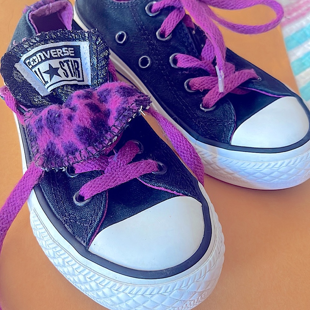 GUC Converse Size US 11T Fleece Purple Cheetah
